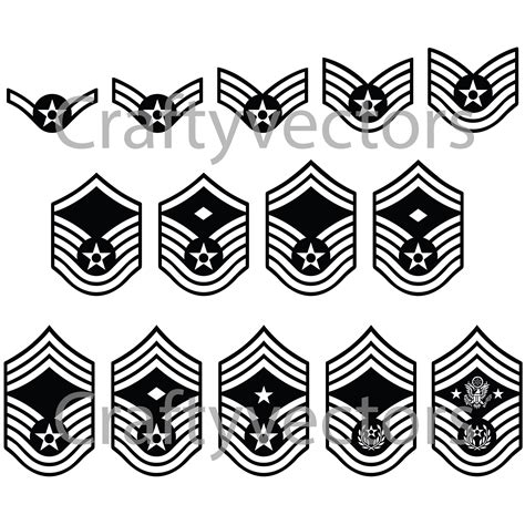 Air Force Ranks Vector File Etsy