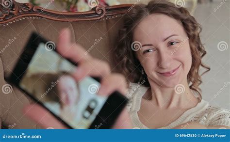 Girl Takes A Photo Of Herself Stock Footage Video Of Happiness