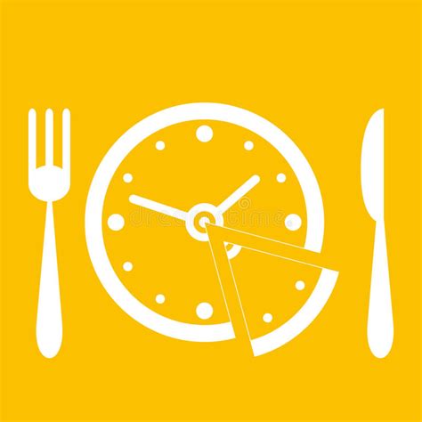 Hora Para El Almuerzo Icono Plano Del Tiempo Del Almuerzo 6 Colores