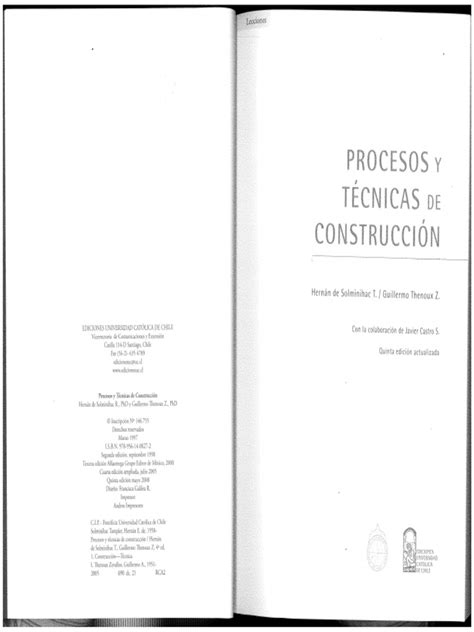 Procesos Y Tecnicas De Construcción Hernan De Solminihac Pdf