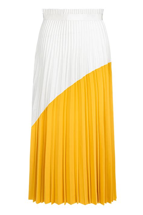 Color Block Pleated Skirt By Fang