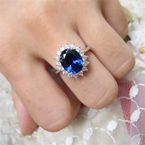Princess diana light blue sapphire cz white gold ring. The Charm of Princess Diana Engagement Ring | Engagement Rings