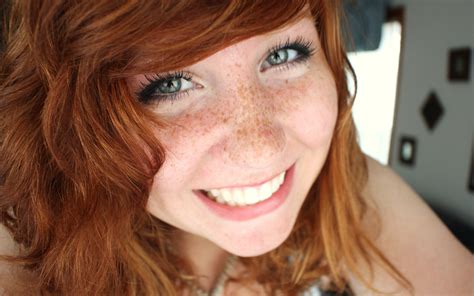 Wallpaper Face Women Redhead Model Long Hair Blue Eyes Glasses Looking At Viewer