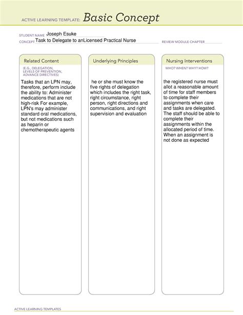 Active Learning Template Basic Concept Fill Online Pr