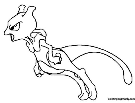 Mewtwo Pokemon Coloring Page - Free Printable Coloring Pages