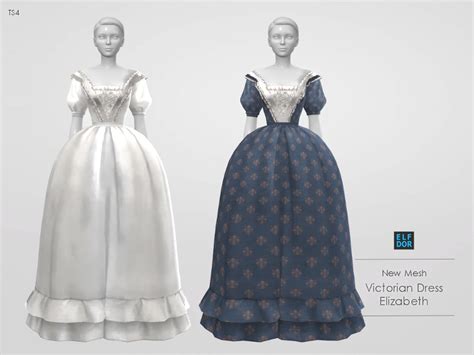 Victorian Dress Elizabeth Elfdor Sims 4 Mm Cc Sims Four Sims 4 Cc