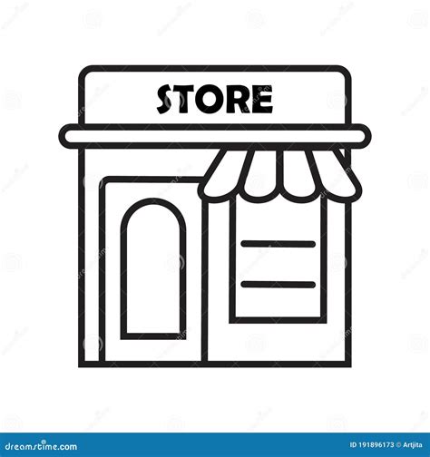 Store Shop Icon Vector Mini Market Shopping Symbol In Outline Style