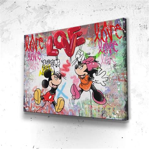 Tableau Mickey Minnie Loves Balloon Affiche Pop Art The Poplace En