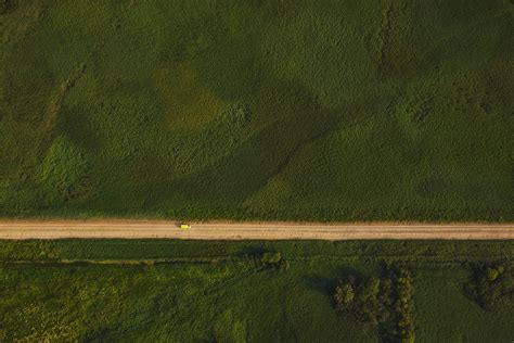 Wallpaper Landscape Field Dirt Road Top View Aerial View Trees