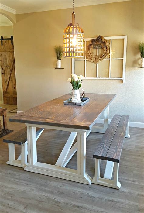 These free do it yourself dining room table plans will take you through each step of the process of building your dining room table from start to finish. Ana White | Rekourt Dining Room Table and benches - DIY ...