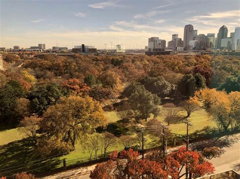 Downtown Dallas Showing Beautiful Fall Colors Shot From Uptown Dallas