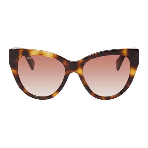 Gucci Tortoiseshell Soft Cat Eye Sunglasses In Brown Lyst
