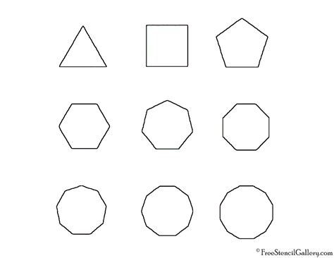 Polygon Shapes Stencil | Free Stencil Gallery
