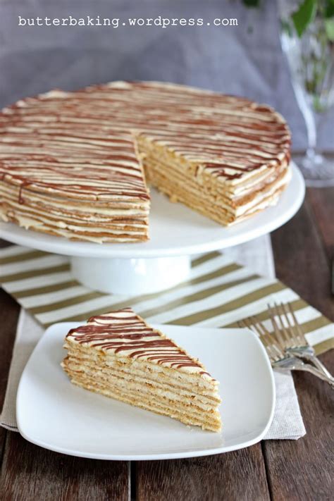 This popular polish dessert is a variation of the classic cremeschnitte,. Polish Icebox Cake (Miodowiec) | Desserts, Polish desserts ...