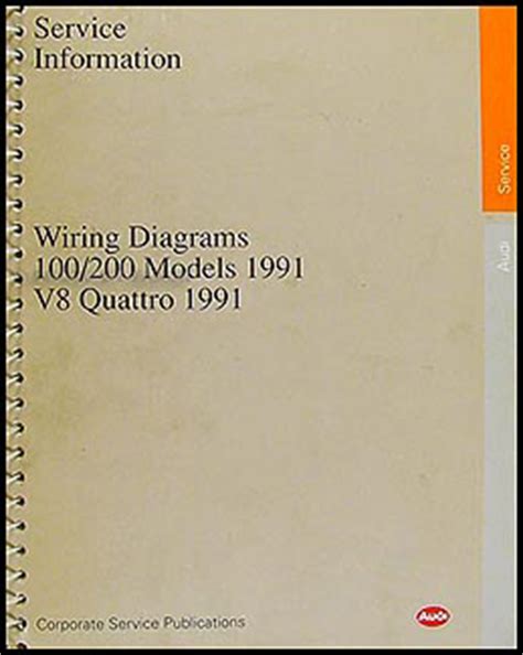 1991 Audi 100, 200, and V8 Quattro Wiring Diagram Original