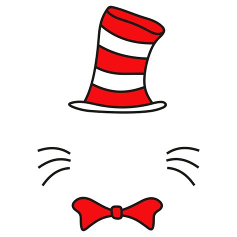 Happy Birthday Cake Dr Seuss The Cat In The Hat Outline Svg Dxf Eps Pdf