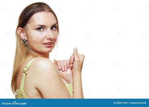 retrato da mulher de sorriso isolado no branco foto de stock imagem de caucasiano sorriso