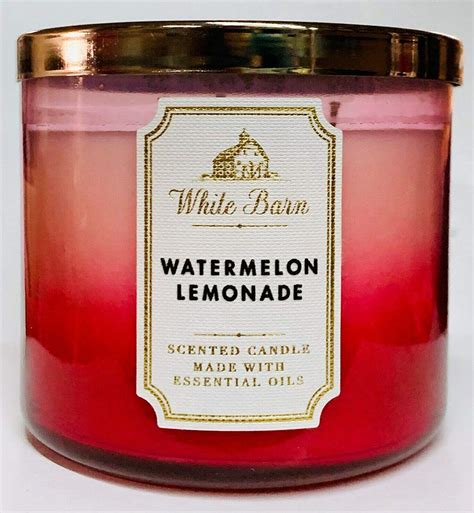 Amazon Com White Barn Bath And Body Works Watermelon Lemonade Wick Candle Home Kitchen
