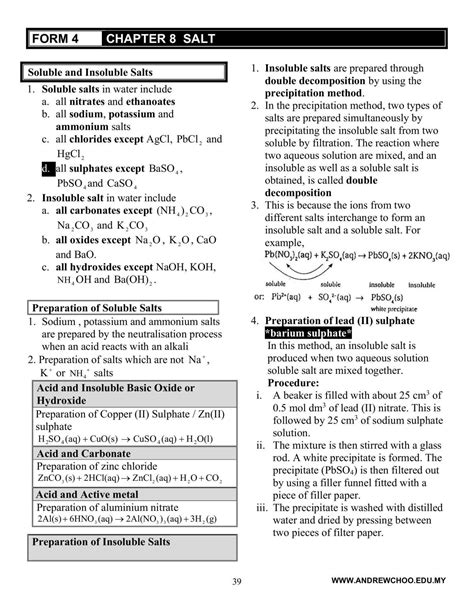 Chemistry Form 4 Complete Study Notes Chemistry Form 4 Spm Thinkswap