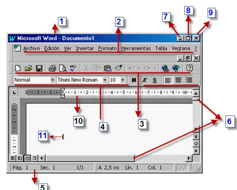 Nombre De Cada Elemento De La Ventana De Microsoft Word Descargar Manual