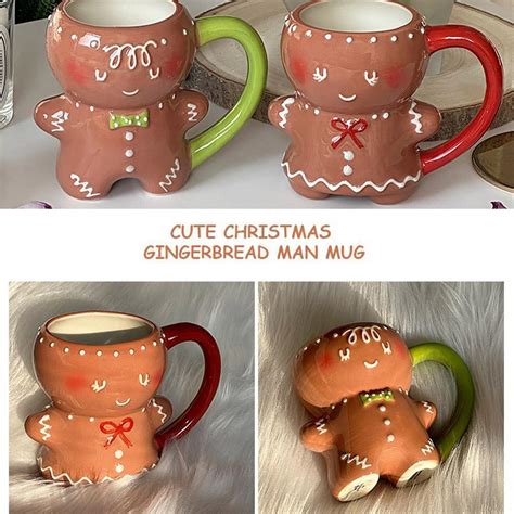 Christmas Gingerbread Man Character Mug Gingerbread Man Mug Lot H1 Ebay