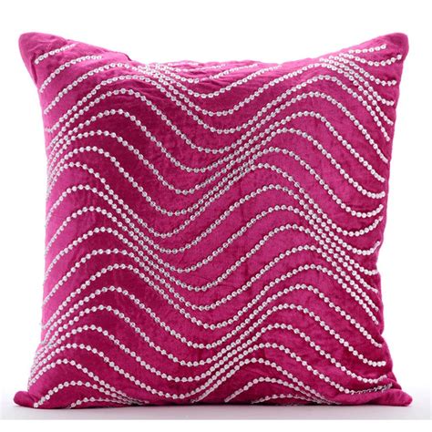 Velvet Fuchsia Pink Toss Pillow Cover 16x16 Etsy Pink Velvet Pillow