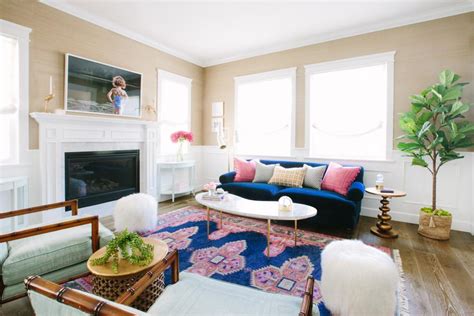 Neutral Contemporary Living Room With Tree Hgtv