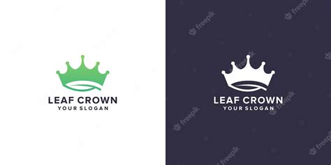 Premium Vector Crown Leaf Green Logo