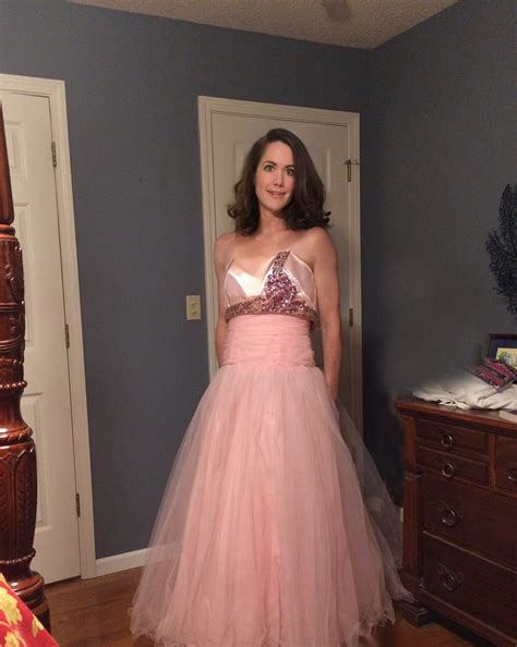 Prom Time I Need A Date 😊 This Was My Moms Prom Dress Pretty In Pink Eeeeeee Rcrossdressing