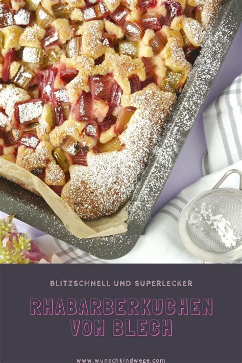 Rhabarberkuchen mit pudding und streuseln. Rhabarberkuchen vom Blech - Homemade by wunschkindwege ...