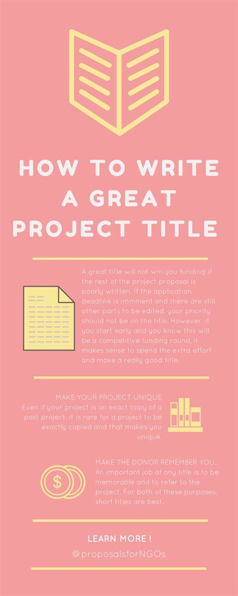 How To Write A Great Project Title Proposalforngos