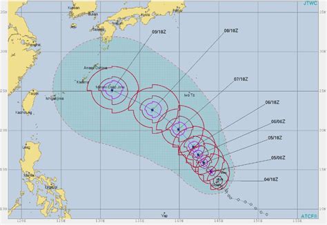 0:39 sankeinews 150 131 просмотр. 2018台風8号(マリア)の最新進路予想図（気象庁・米軍）「沖縄を ...