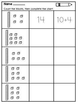 Place Value Kindergarten Tens and Ones Worksheets | Tens and ones