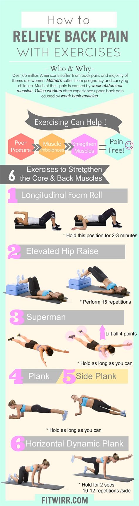 6 Exercises To Relieve Your Back Pain And Strengthen Your Core Lower