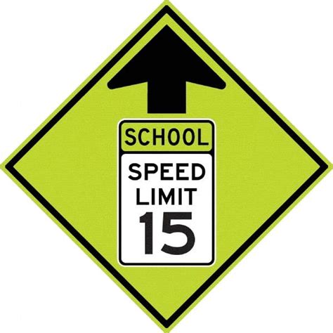 Nmc School Speed Limit 15 Up Arrow 30 Wide X 30 High Aluminum