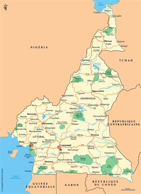 Carte du Cameroun  Différentes cartes du pays du continent africain