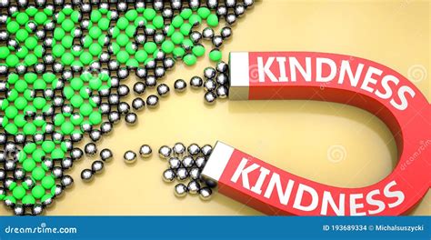 Kindness Attracts Success Pictured As Word Kindness On A Magnet To