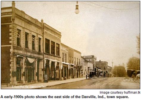 A Early 1900s Photo Shows The East Side Of The Danville Ind Town