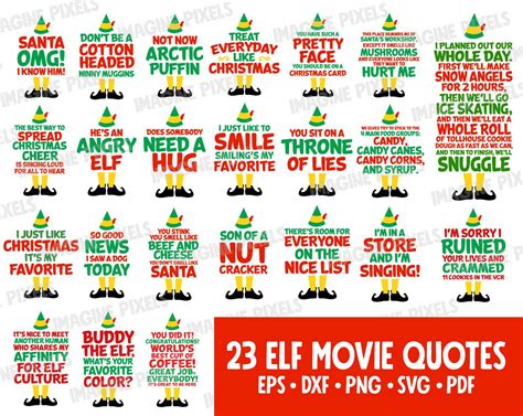 Buddy The Elf 23 Movie Quotes Editable SVG PNG DXF eps pdf | Etsy | Elf