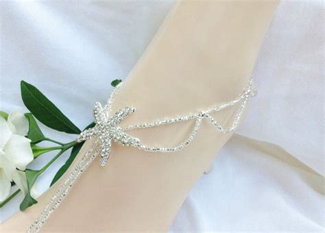 Silver Barefoot Sandals Bridal Foot Jewelry Starfish Barefoot Sandle