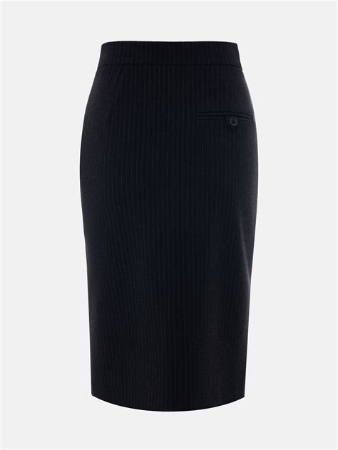Fine Striped Straight Knee Length Skirt Lichi Online Fashion Store