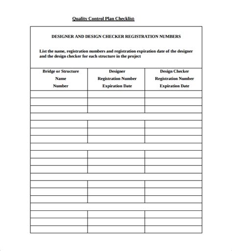 Quality Control Template Free Printable Templates
