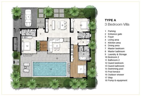 Modern Villa Design Plan Pool Villas A Plan Modern House Floor Plans