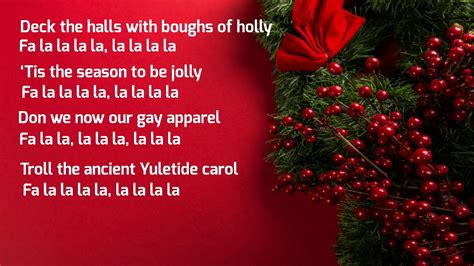 Deck The Halls With Lyrics Christmas Carol And Song 2020 Christmas