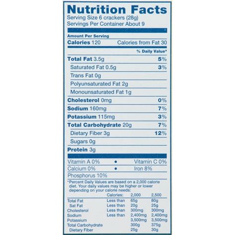 30 Triscuit Nutrition Facts Label Labels Database 2020