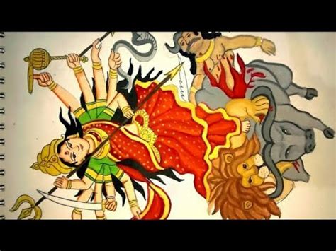 Navratri Special Drawing How To Draw Maa Durga Killing Mahishasur