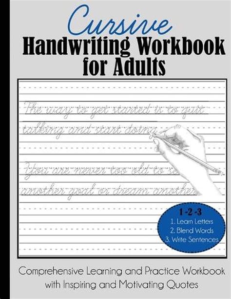 Cursive Handwriting Workbook For Adults Comprehensive Learning And