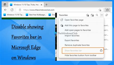 How To Disable Show Favorites Bar In Microsoft Edge