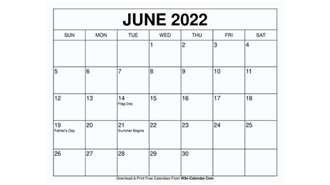 Wiki Calendar June 2022 Printable Word Searches