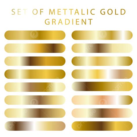 Gambar Mettalic Gold Gradients Swatches Pack Vektor Gratis Gradien